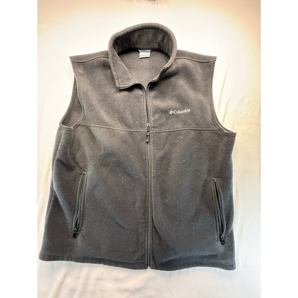 Columbia Mens Fleece Vest XXL Gray Steens Mountain Full Zip Outdoor Layering